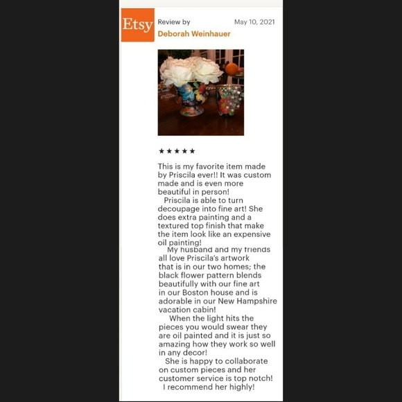 Mackenzie Childs Flower Market Vase Decoupage Art - Picture 11 of 11